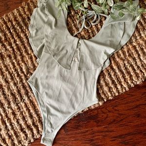 Forever 21 Ruffle Flounce Body Suit